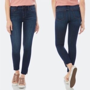 Sam Edelman “The Kitten” Dark Blue Wash Mid Rise Skinny Crop Ankle Jeans, W29, 8